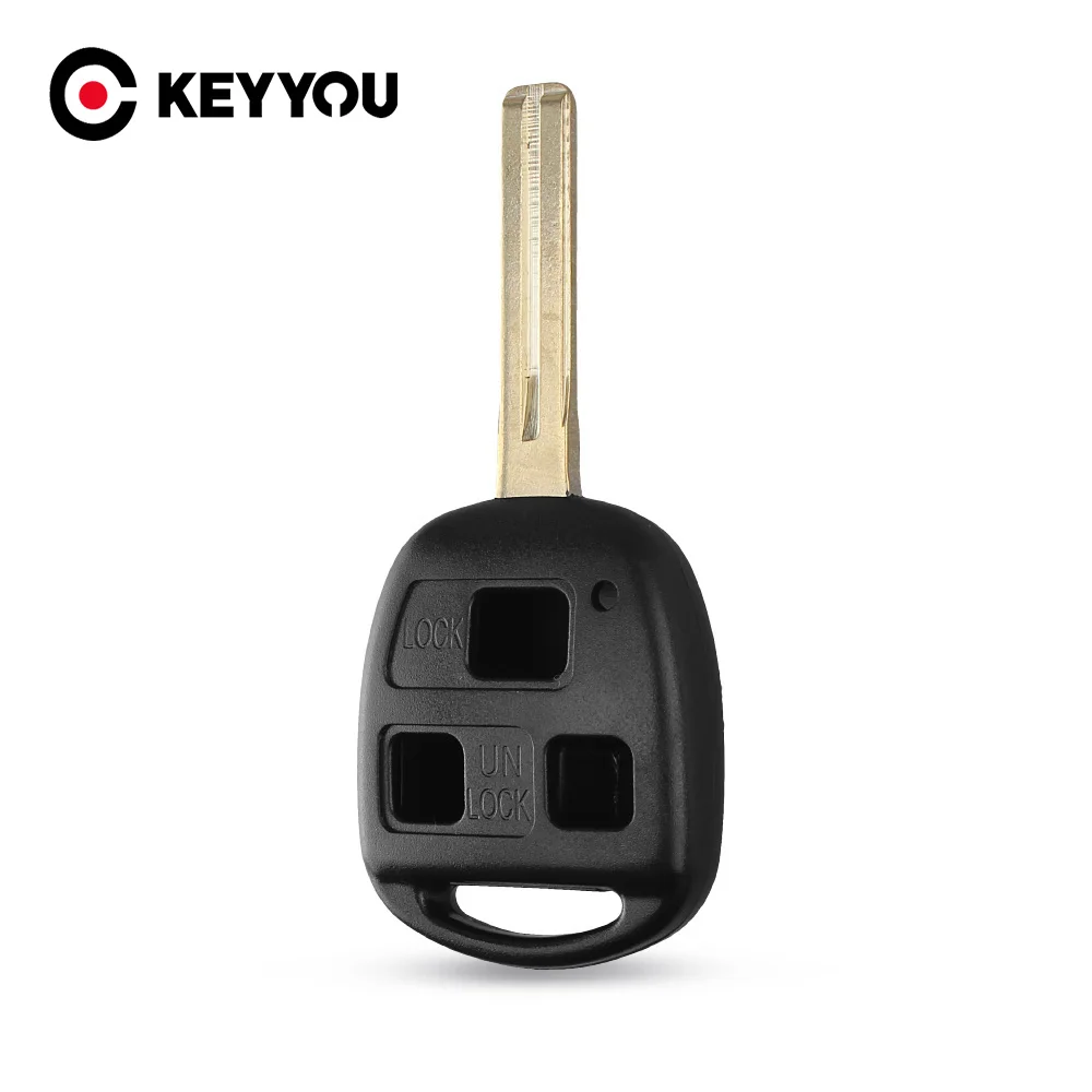 KEYYOU 3 Buttons Remote Fob Case Replacement Car Key Shell Fob For Lexus RX300 ES300