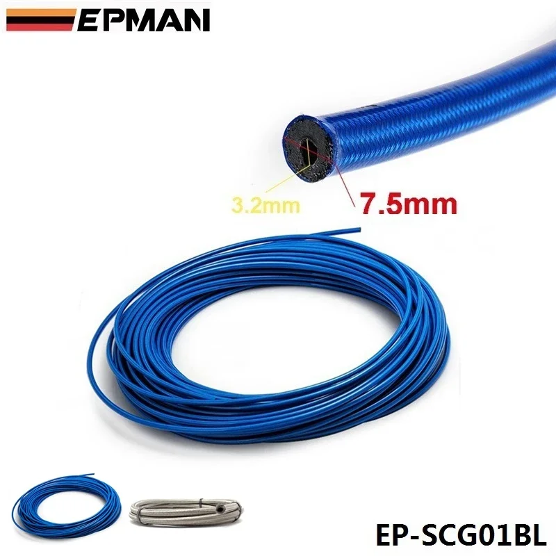 

Universal Blue,Silver 50m Stainless Steel Braided Brake Hose Line AN -3 AN3 AN03 JIC EP-SCG01