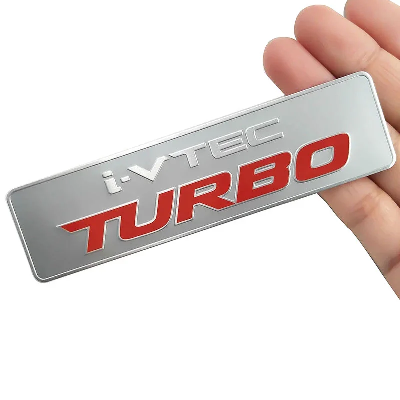 3D Aluminum i VTEC TURBO iVTEC Car Styling Sticker Emblem Body Rear Tail Gate Badge for Honda City CIVIC Fit Accord Jazz CRV XRV