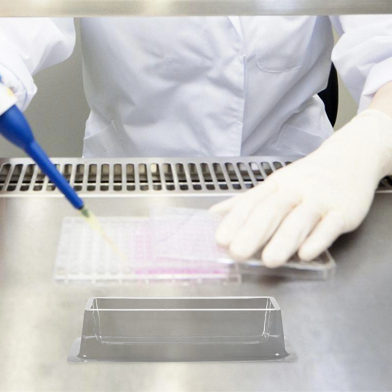 

20pcs Sterilized Sample Adding Premium Plastic Liquid Reagent Boxes Accurate Loading Slots For Lab Smooth Inner Surface