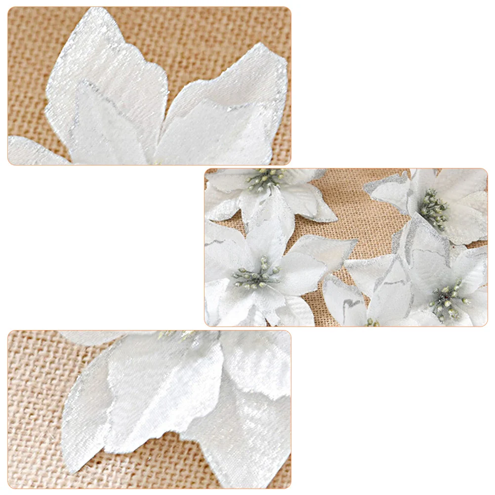 

36Pcs Artificial Christmas Flower Pendant Reusable Exquisite Workmanship Holiday Decor Christmas Flower