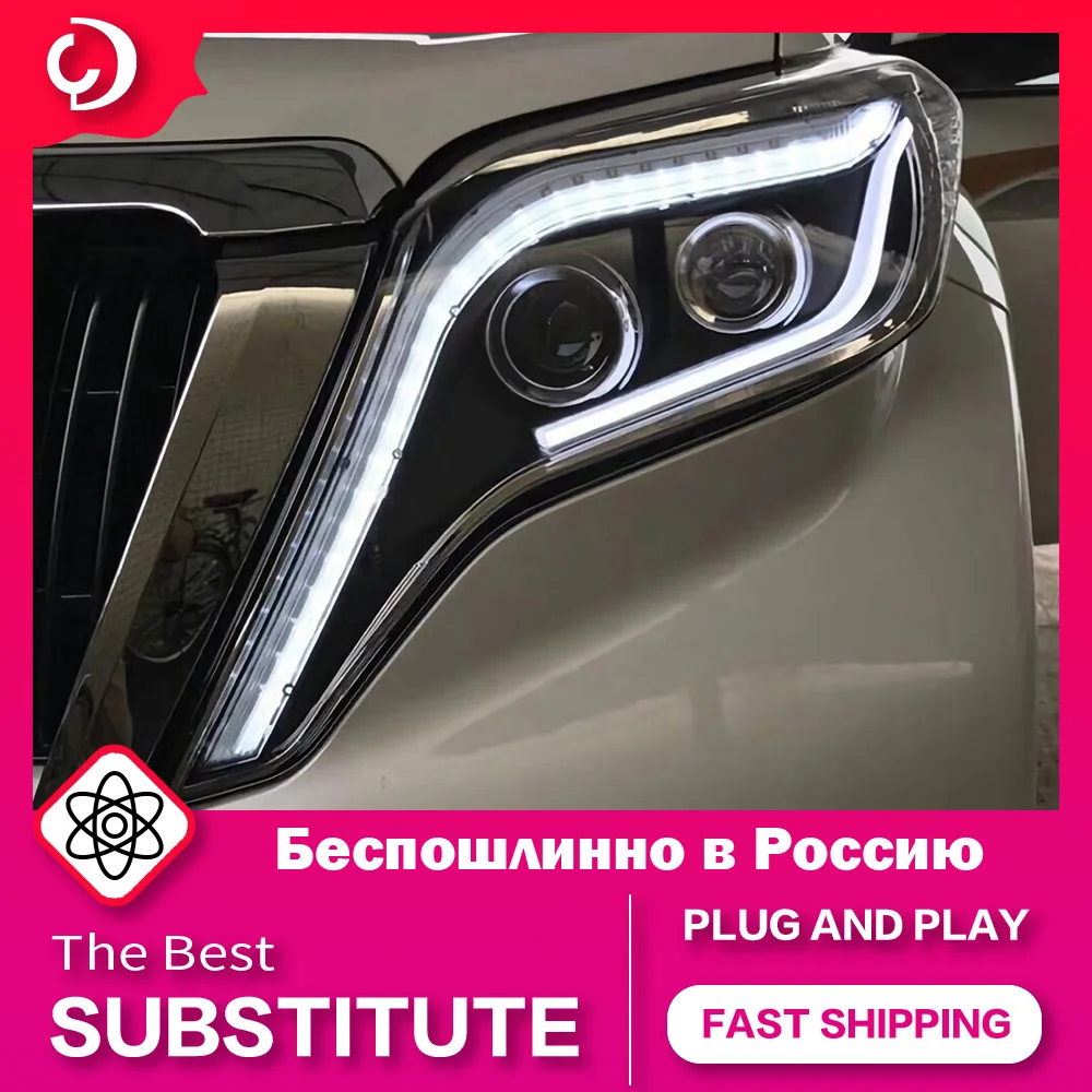 

AKD автостайлинг фары для Toyota Land Cruiser Prado 2014-2017 светодиодный DRL фары головного света проектор автомобильные аксессуары