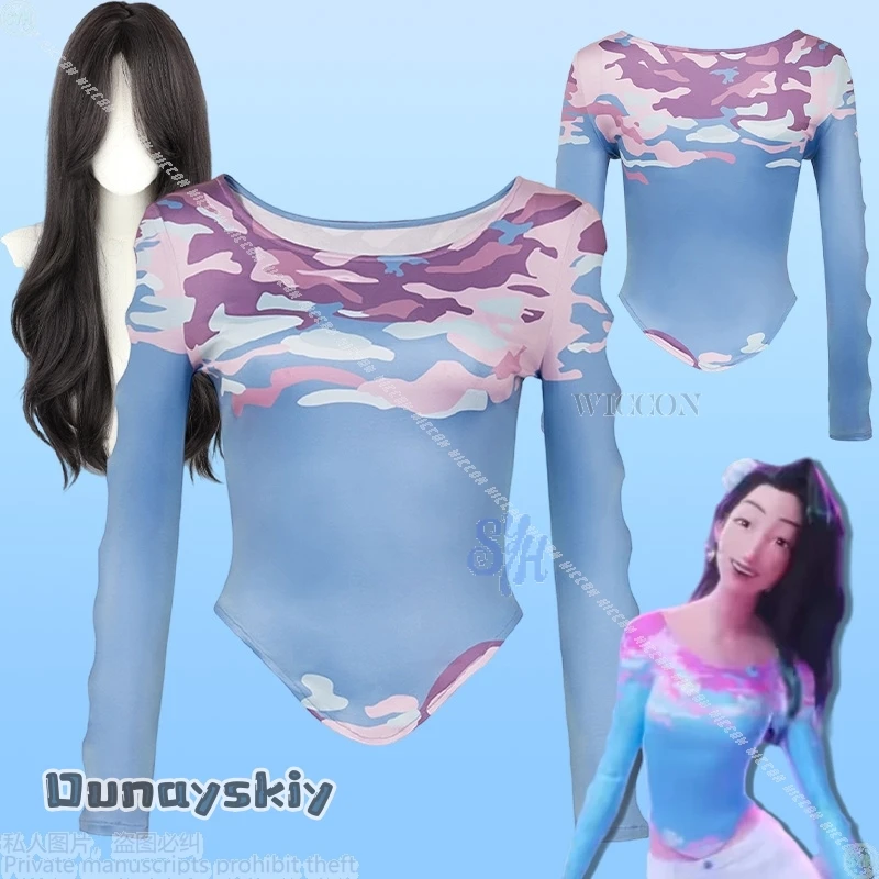 Huntrix Senior Celine Косплей Kpop Demon Аниме Костюм {Anna zhang Online} Йога с эластичными рукавами и полым топом на Хэллоуин