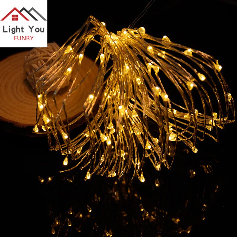 Christmas Light String 8 Function 100led Battery Box High-grade Copper Lights Home Decoration Light Strings