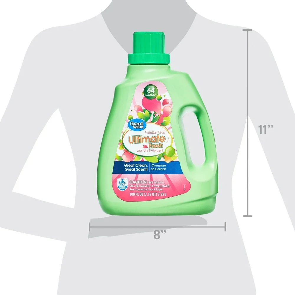 منظف الغسيل السائل الطازج النهائي 64 تحميلًا برائحة الجنة الطازجة HE المتوافقة مع الرائحة والقضاء على التفتيح ينظف قويًا