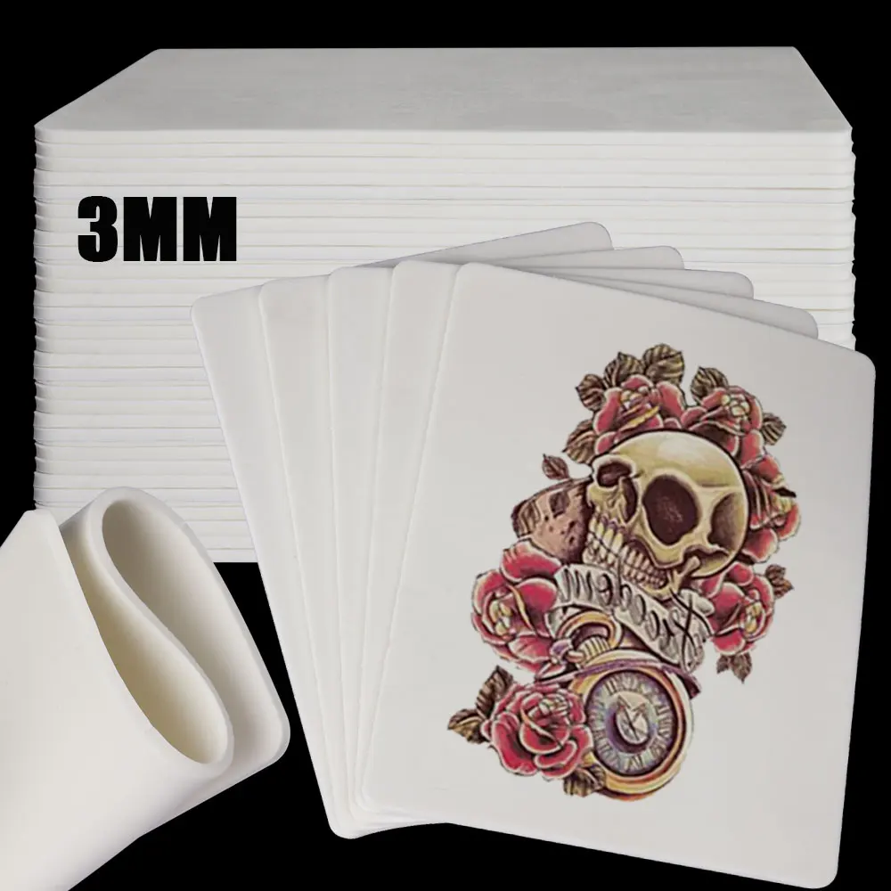 3MM Thick White Silicone Tattoo Practice Skin Blank Double Sides Tattoo Fake Skin for Beginner Practice Skin Tattoo Accessories