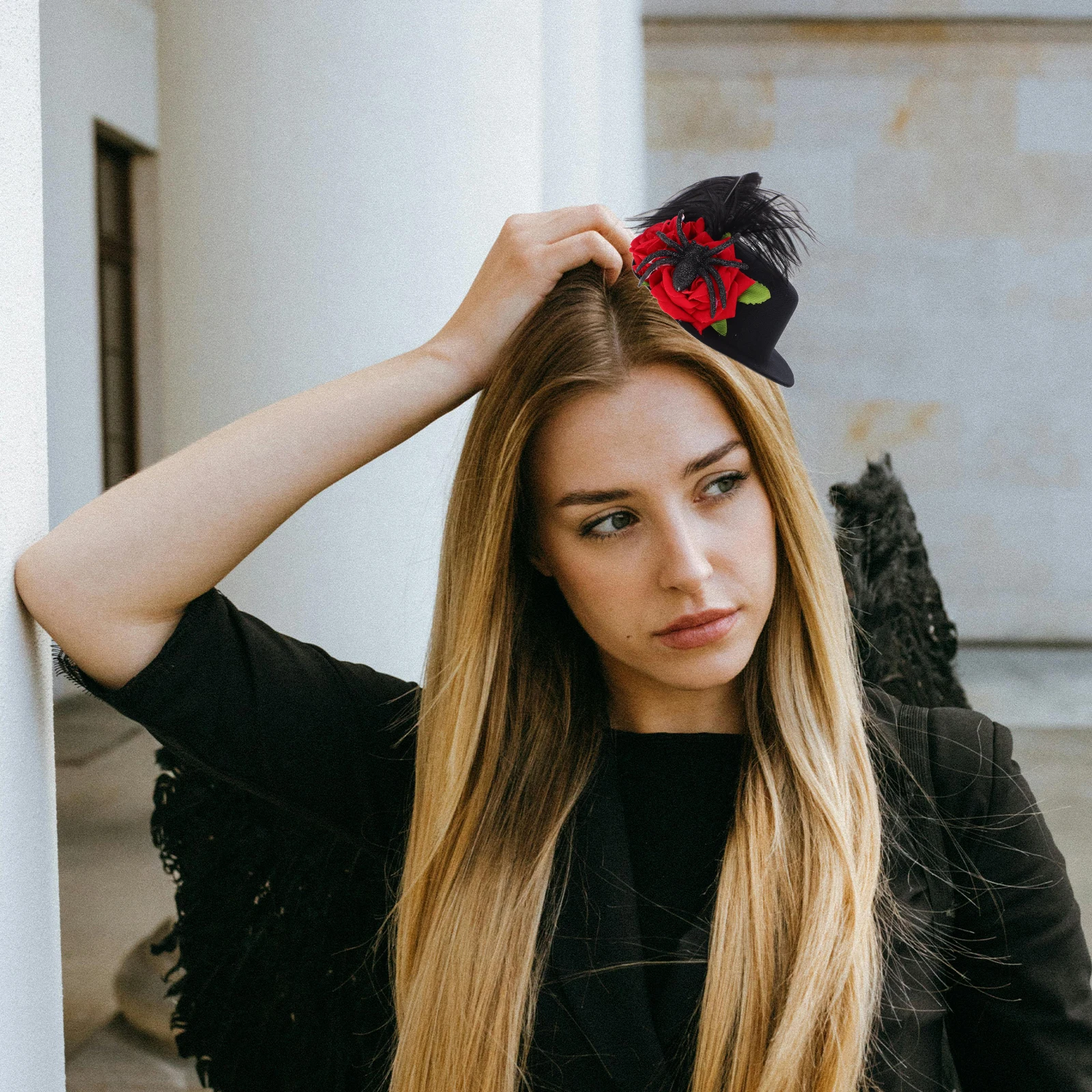 

Мини-шляпа с розой, заколка для волос в стиле ретро, декоративная заколка для волос для вечеринки, свадьбы, косплея, женские аксессуары для волос, аксессуар для костюма