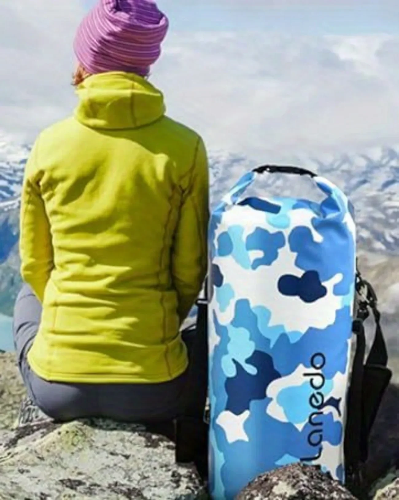 Lanedo Round Barrel Collapsible Backpack Cooler, Waterproof Hands Free Cooler Bag, 24 Hours Cooling, Soft Sided Cooler