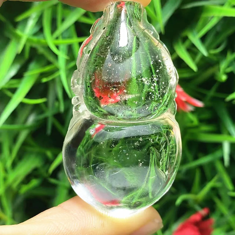Natural quartz crystal carved dragon ball chakra ornament healing