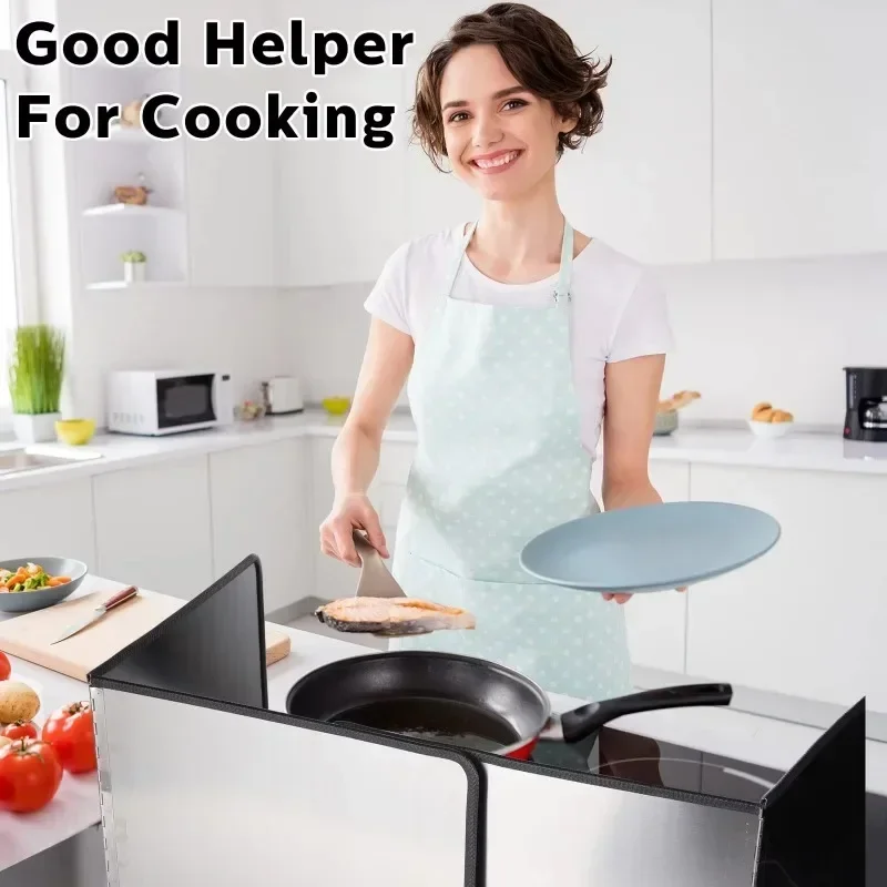 1/2Pcs Kitchen Gas Stove Baffle Stainless Steel Frying Oil Splashing Protection Foldable Splash Proof Baffle Kichen Accessories