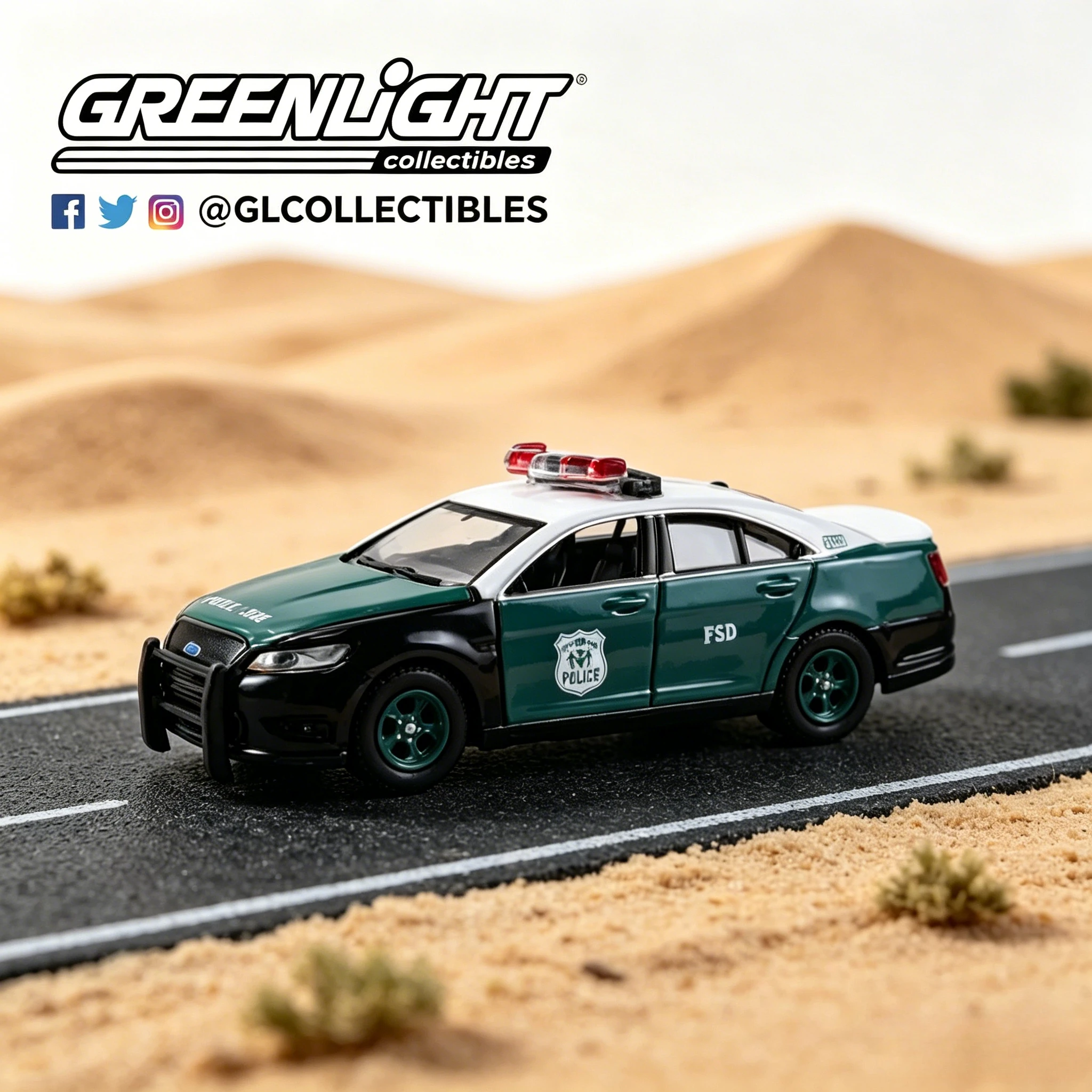 

GreenLight 1:64 Heat Tracking Series 47-2014 Ford Taurus-NYPD Tribute Vintage Edition Diecast Alloy Car Model Collectible