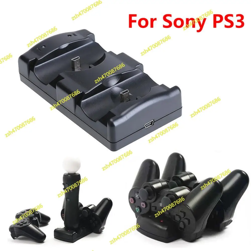 

USB Dual Charger Station For PS3/PS3 Move Controller Joystick USB Type-C Fast Charging Dock For Sony Playstation 3 Gamepad