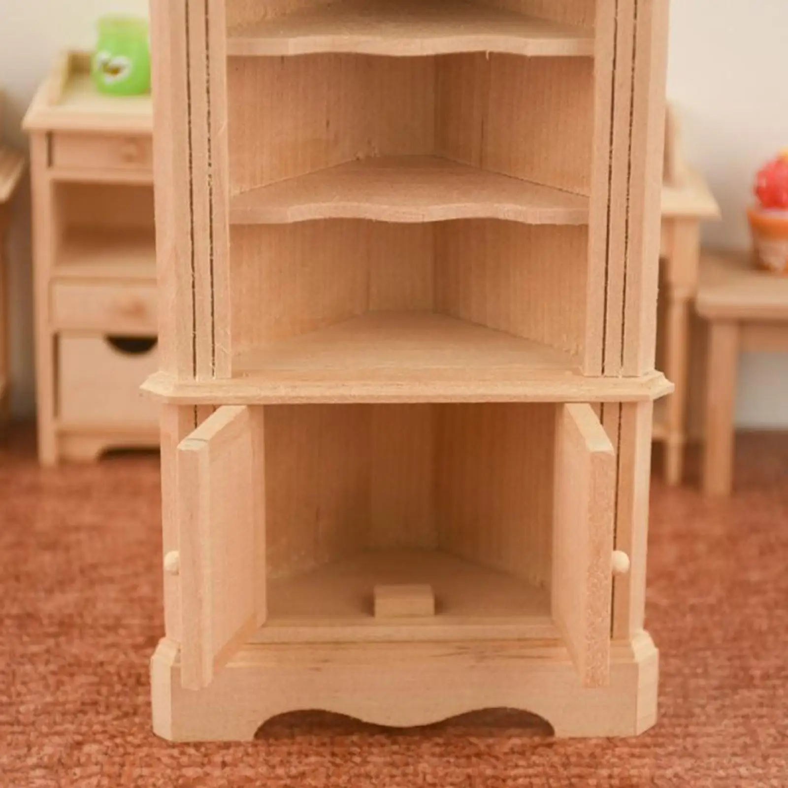 Holz Miniatur Weinschrank/Bücherregal/Schrank 1/12 Puppenhausmöbel