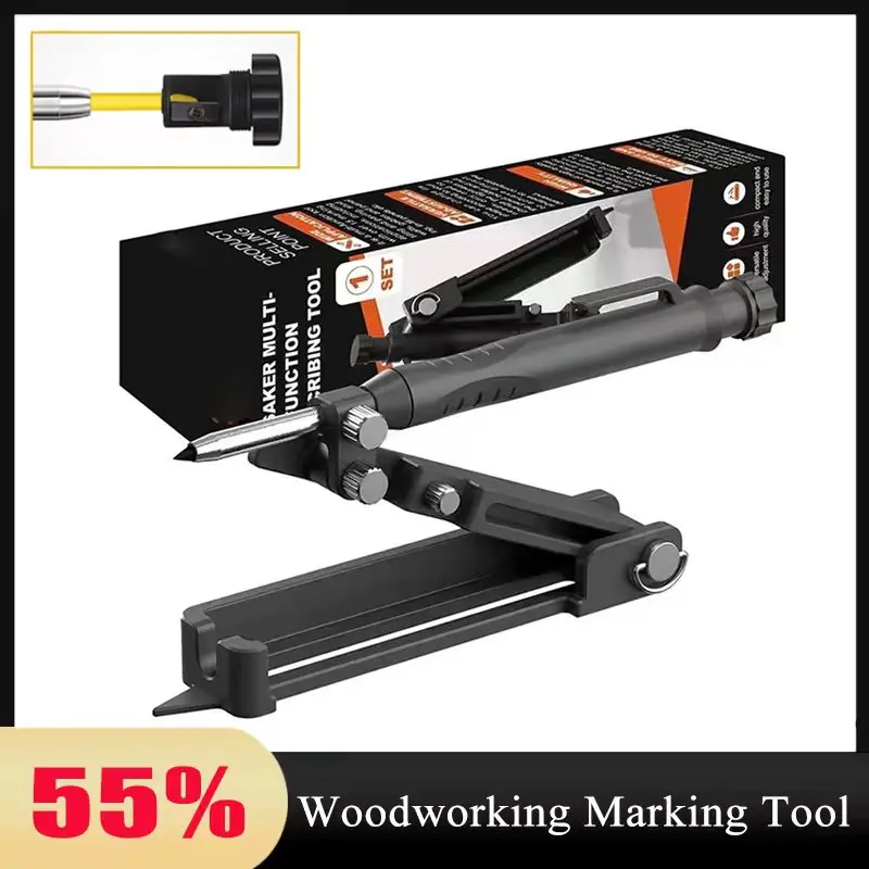 Измерительная анти-форма, многофункциональная регулируемая линейка для разметки профиля, карандаш с глубокими отверстиями, контурный калибр, сделай сам, деревообрабатывающий компас, инструмент