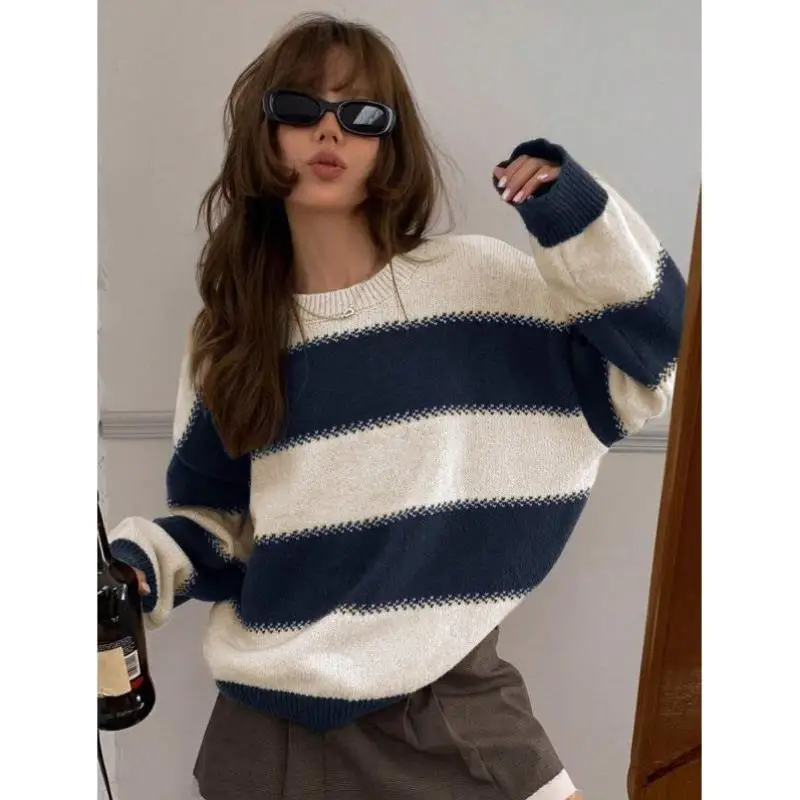 

Loose Long Sve round Ne Knitted Sweater New Sle Cross-Border Knwear Comfortable Coolmax Fiber Women's Ciwalk Inner Wear