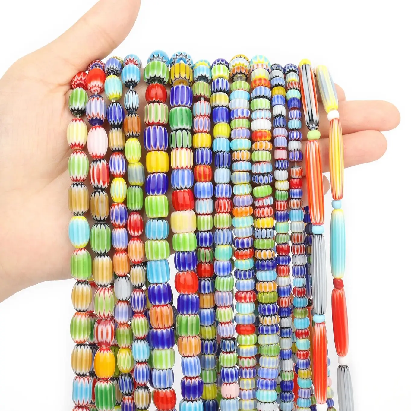 Colorful Nepalese Lampwork Strip-shaped&Abacus&Hemisphere Beads For DIY Jewelry Making Necklace Bracelet Accessories Wholesale