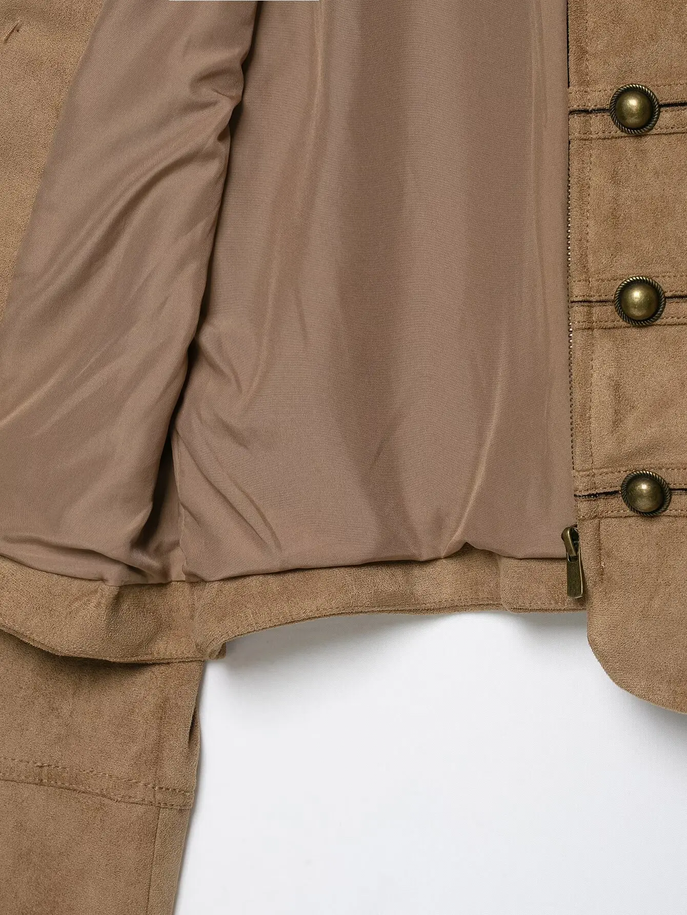 Herbst Damen Stehkragen Doppelreihige Jacke 2026 Neue Schlanke Kurze Langarm Damen Reißverschluss Slim Fit Mantel Lässig Chic – Detail 9