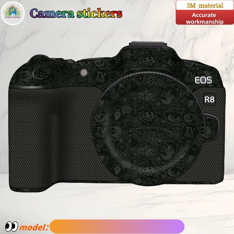 Para adesivos de câmera Canon R8, pele DIY, película protetora resistente ao desgaste de alfaiataria de precisão