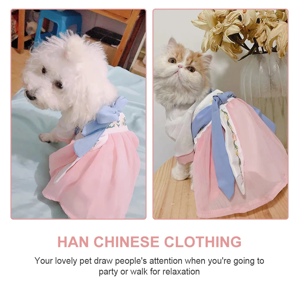 

Cat Hanfu Skirt Dog Decorative Clothing Pet Clothes Dress for Dogs Chinese Traditional Cute