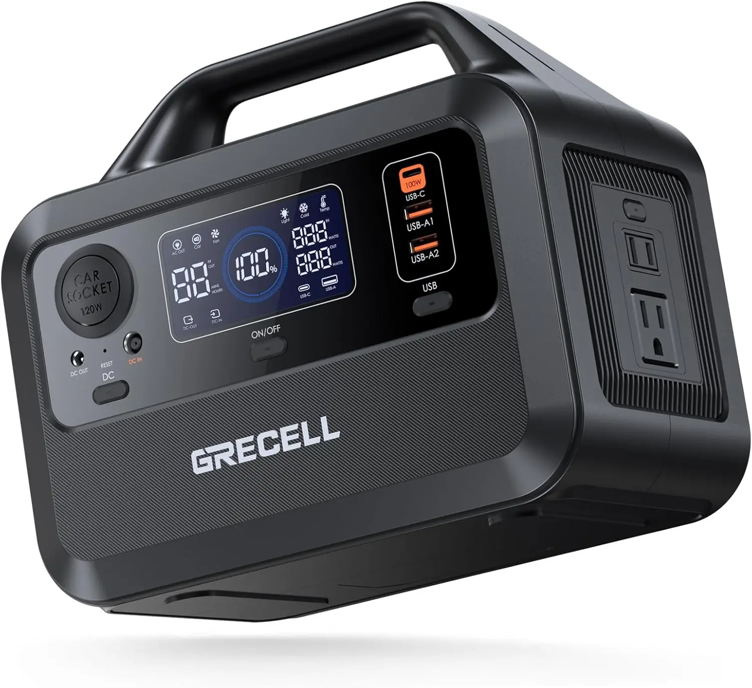 GRECELL Portable Power Station 300W, 230Wh LiFePO4 (LFP) Battery, 1.5hrs Fast Charging, 2 Up to 300W(Peak 600W) AC Outlets, Sola