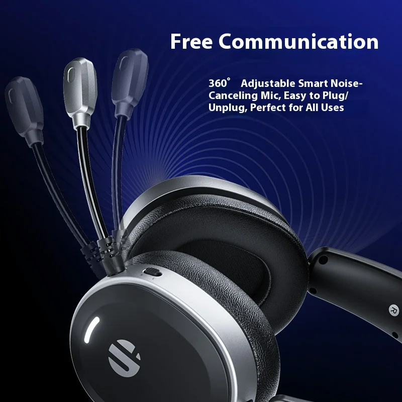 Inphic H9 سماعات بلوتوث لاسلكية إلغاء الضوضاء سماعات الألعاب 2000mah 50mm نطاق الصوت المتكلم ميكروفون قابل للفصل