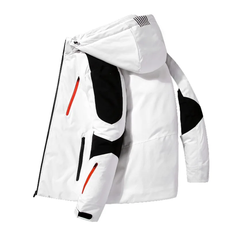 New Winter Men Hooded Casual Down Jackets Warm Parkas Coats Quality Male Outdoor Windproof Thicker Warm Parkas Size 4XL