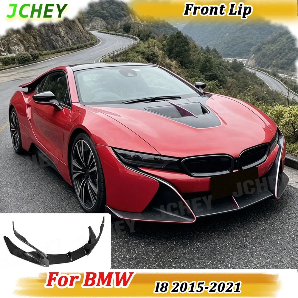 

JCHEY Carbon Fiber Front Lip Bumper Spoiler for BMW I8 2015-2021 Head Chin Guard Front Body Kit Splitter Cover Car Accessories