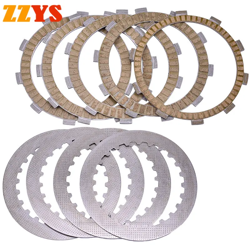 250cc Motorcycle Steel Paper Friction Clutch Plate Set For KAWASAKI KLF220 Bayou 220 88-02 KLF250 Bayou 250 2003-11 KLF 220 250