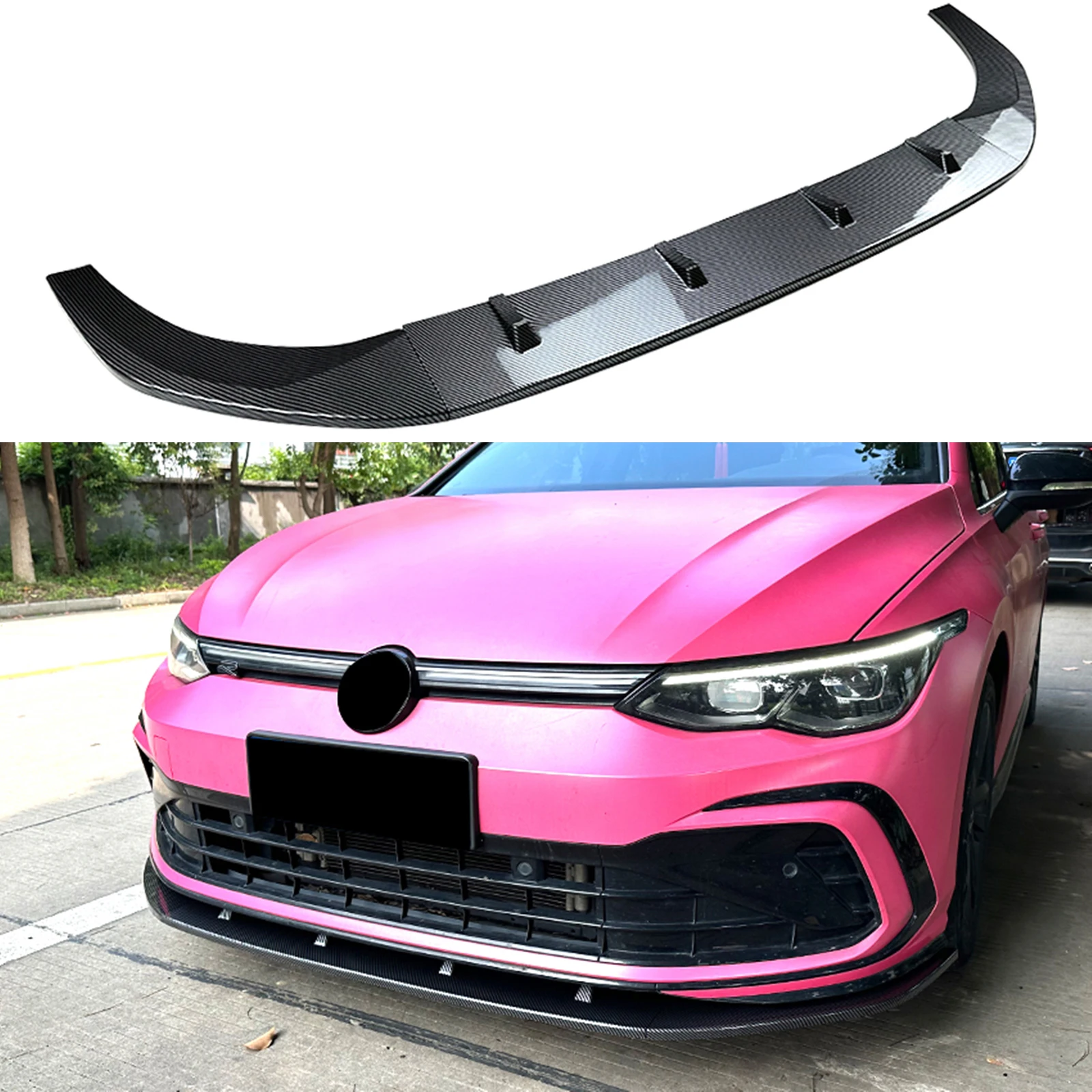 Front Bumper Spoiler Lip Splitter Chin Trims For Volkswagen VW Golf 8 MK8 GTI GTD GTE R-Line Rline 2020 2021 2022 2023