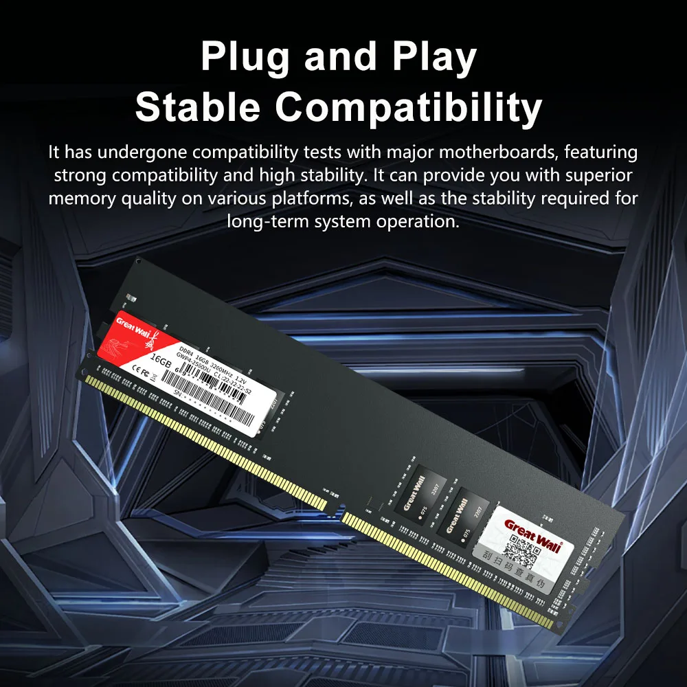 جريت وول DDR4 PC RAM Memoria 8GB 16GB 32GB 3600MHz 3200MHz 2666MHz DIMM Memory 288pin سطح المكتب ذاكرة الكمبيوتر