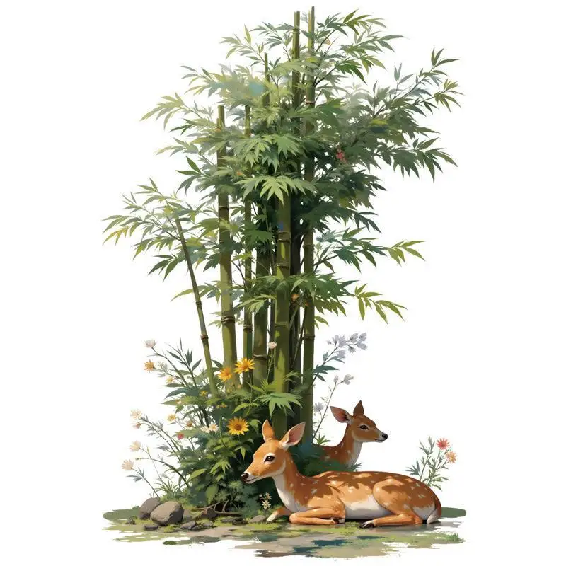 Tropical Plant Flower Tree Wall Stickers Self-Adhesive Oil-Proof Waterproof Decor for Kitchen Backsplash Wall