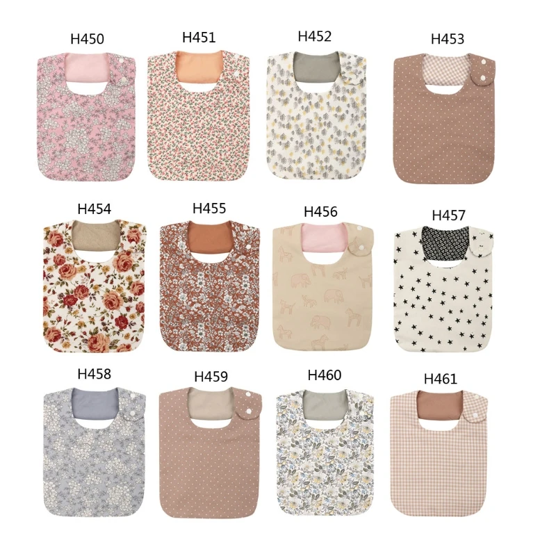 Floral Bibs Vintage Newborn Double Side Bibs Waterproof Linen Cotton Saliva Towel Baby Shower Gifts Dinner Feeding