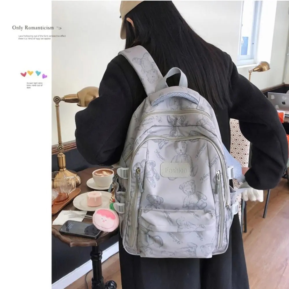 Kawaii Large Capacity Backpack Nylon Ultra-light Bookbags Shoulder Bag Daily