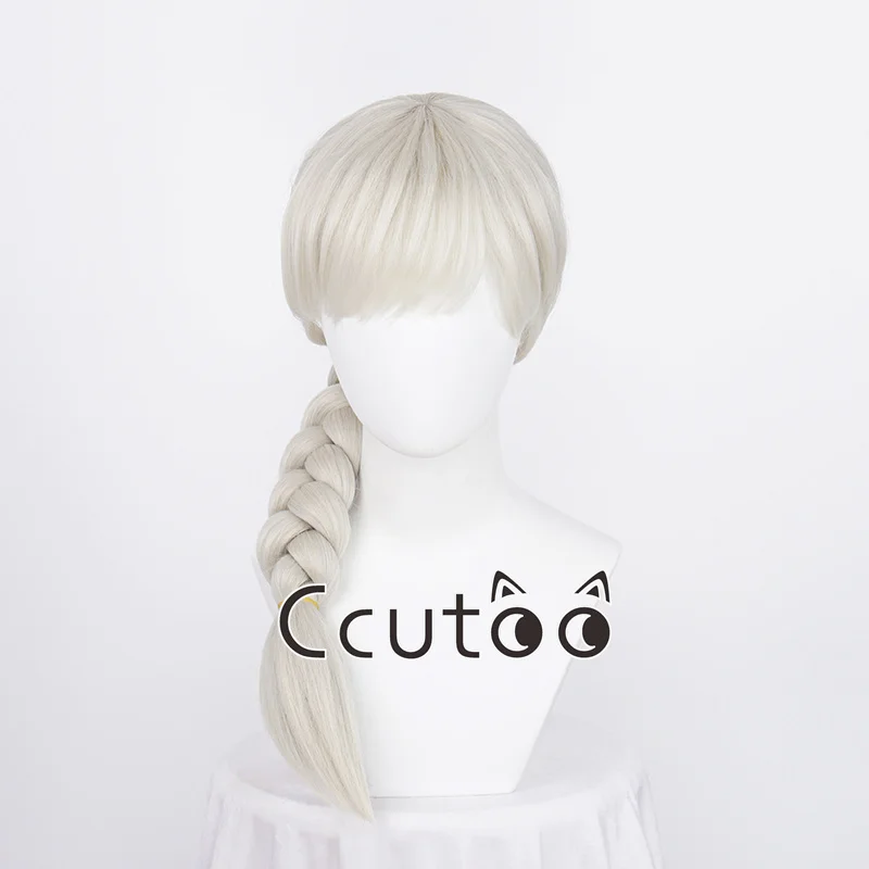 ccutoo Blonde Barbiee Wig for Women with Braids Women Barbi Costume Wig Long Braided Blonde Wig with Full Bangs + Wig Cap free