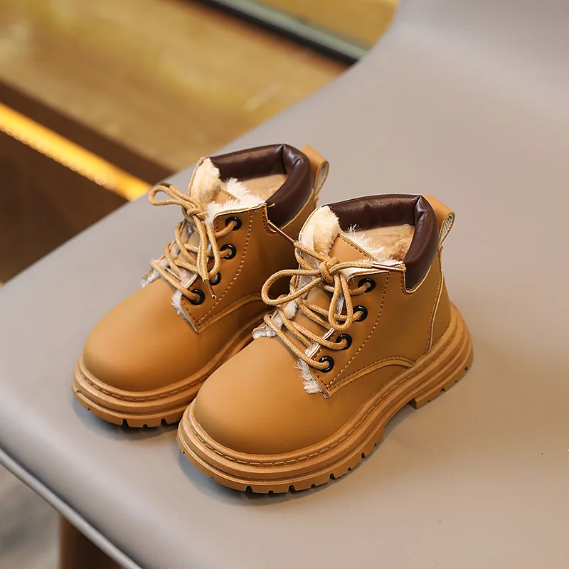 New Winter Girls Cotton Boots Children Waterproof Casual Shoes Boys Warm Ankle Boots Kids Toddlers Plush Snow Boots H436