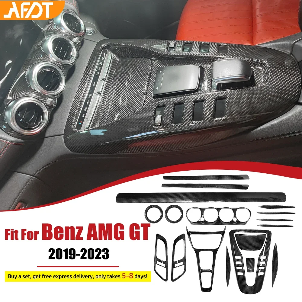 

Real Carbon Fiber Dashboard Air Vent Covers Center Console Panel Interior Trim Kits for Benz AMG GT C190 R190 GTS GTR 2019-2023