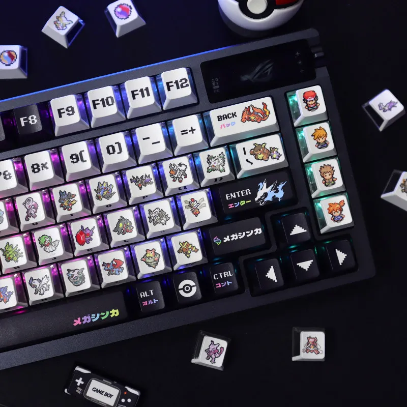 

NAT Studio Pokémon Mega Pixel Mechanical Keyboard Keycaps, PBT 5-Sided Dye Sublimation, 3-Sided Light-Transmitting Design