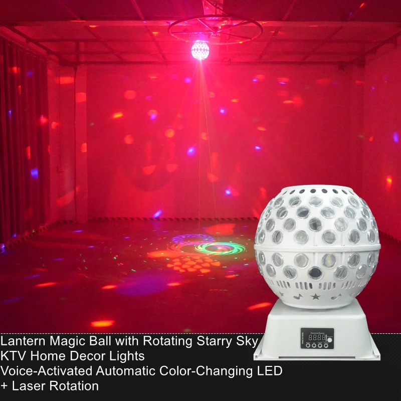 Stage Bar LED Strobe Light Indoor Multicolor Rotating Light Rock Sound-Activated Strobe Ball Laser Light