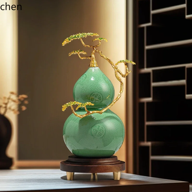 DSAEnamel Color Orchid Gourd Ornament Living Room Wine Cabinet Office Decoration