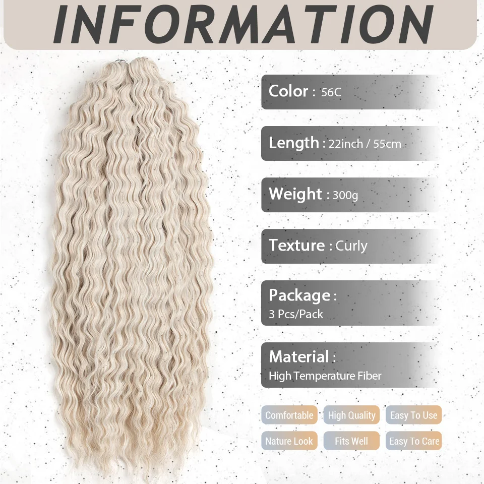 NATURE Ariel Curl Hair Extension Crochet Hair 22 Inch Kinky Curly Twist Synthetic Braid Hair Ombre Blonde Pink Deep Wave Hair