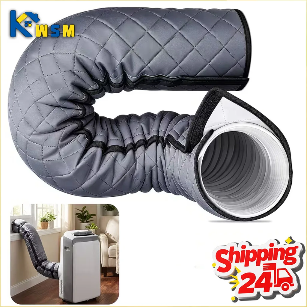 Portable AC Hose Insulation Cover Adjustable Heat Shield Sleeve Easy Install Removable for Exhaust Pipe Protection