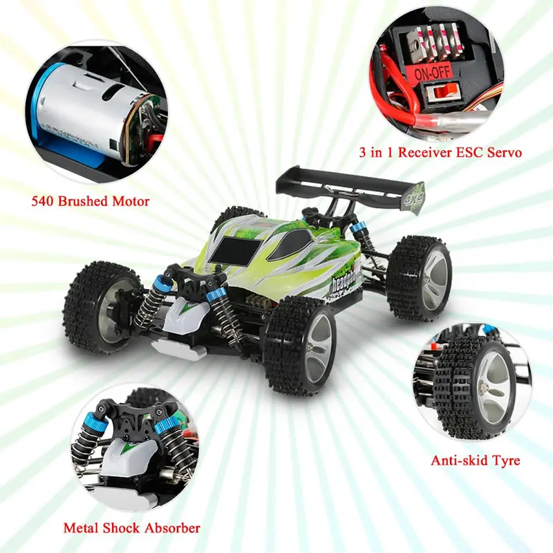 WLtoys A959 A959-B 1:18 RC Racing Car 4WD 70KM/H High Speed 2.4G Remote Control Drift Off Road Vehicle Buggy Boys Toys Kids Gift