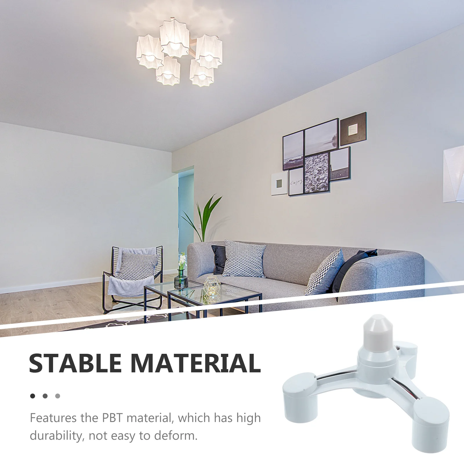 

Light Socket Splitter E27 to 2 Way Adapter Pbt High Durability No Tools Needed Workshop Office Exhibition Hall Home Lighting