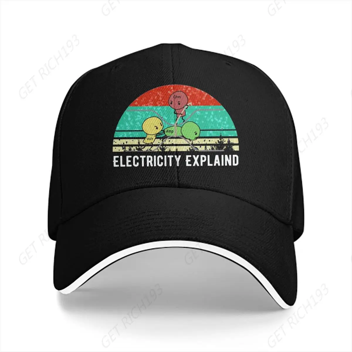 

Explained Ohm Volt Amp Physics Nerd Gift Essential Baseball Cap Men Hats Women Visor Electrical Engineering Electricity Caps