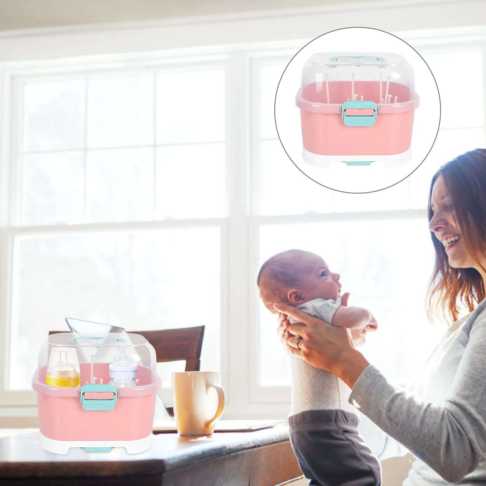 

Baby Bottle Rack Hollow Drain Net Space Saving Storage Box for Cups Draining Box Straws Pacifiers Durable Practical