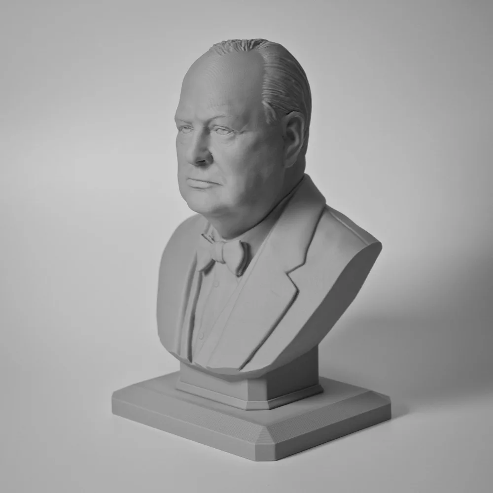 Churchill UK Sculpture 3D Printed Blank Resin Model 110mm Figurine Miniature Decoration Craft Gift for Men and Women