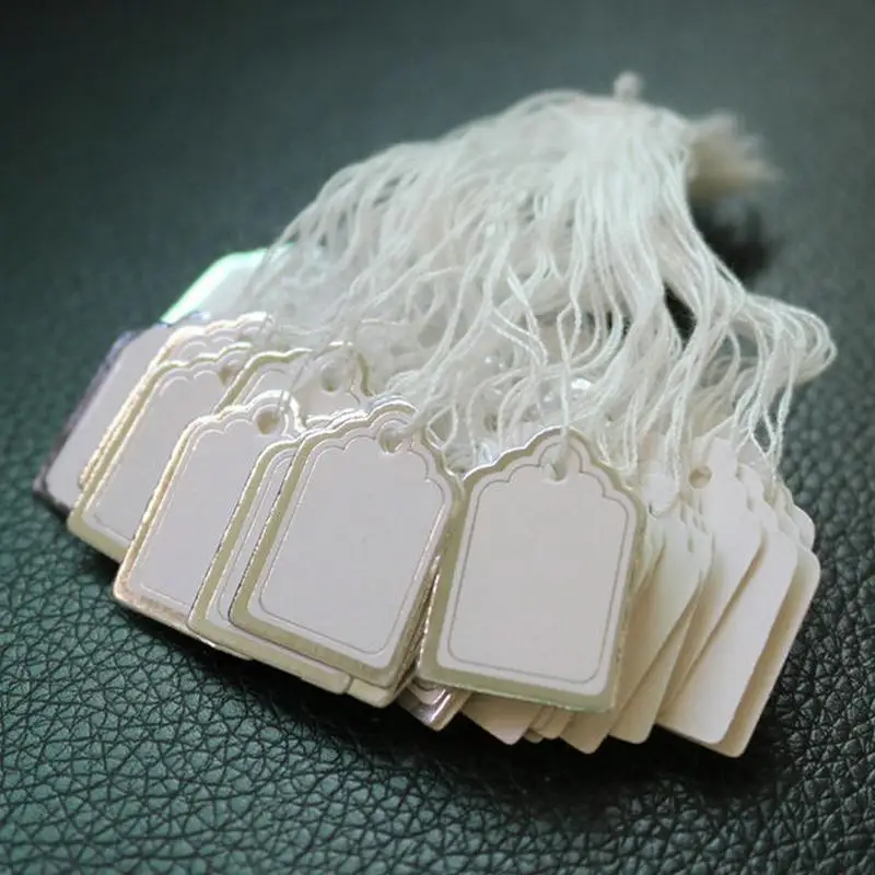 Paper Tie on Price Tags Writable Hanging Marking Tags 500pcs for Jewelry Clothing Display view 2