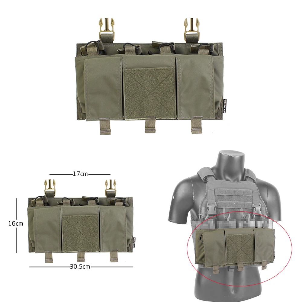 Outdoor Vest Chest 5.56 Quadruple Multi-purpose Front Attack Panel Pouch Expansion Conversion Board