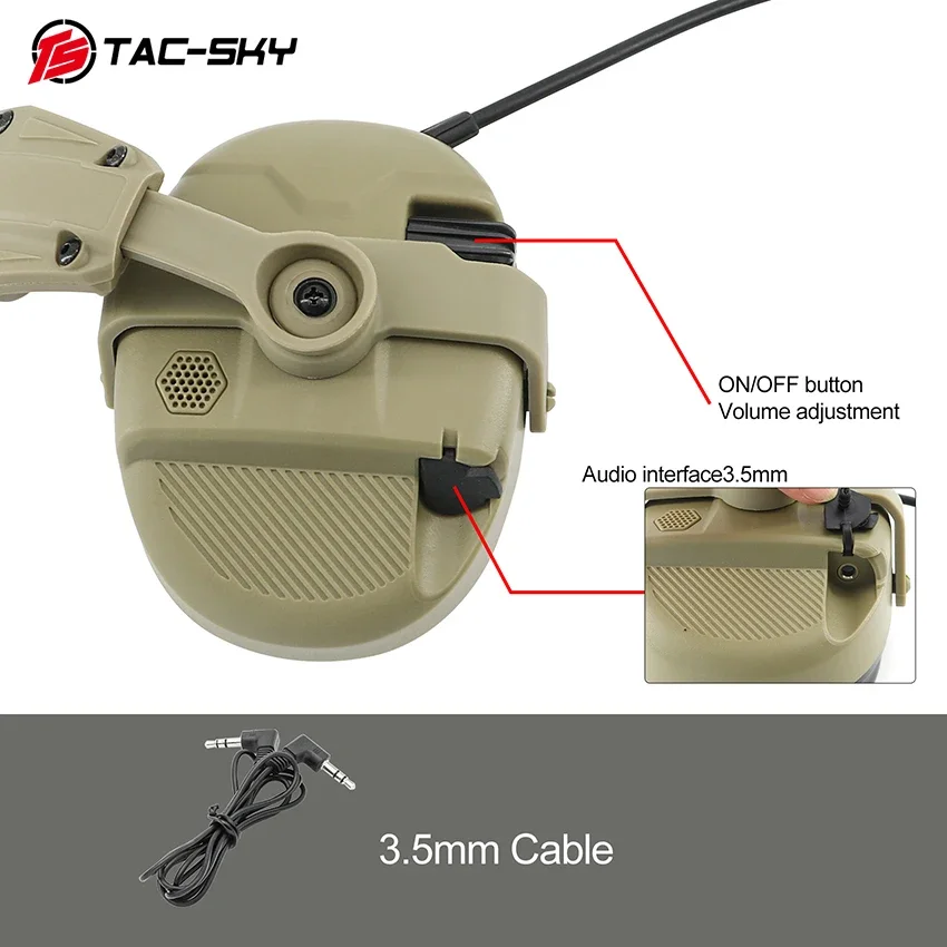 TS TAC-SKY غطاء للأذنين الإلكترونية حماية السمع النشط تضخيم الصوت اطلاق النار سماعة إلغاء الضوضاء سماعة الصيد