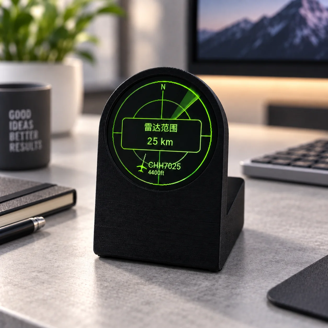 2026 NEW Live ADS‑B Flight Tracker Gadget Sonar Grid Display 3D Printed Case Portable Aviation Enthusiast Desk Decor Gift